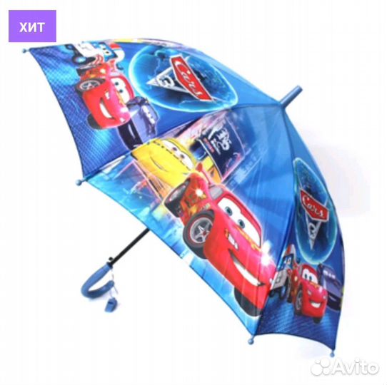 Новый Зонт трость для мальчика Тачки со свистком