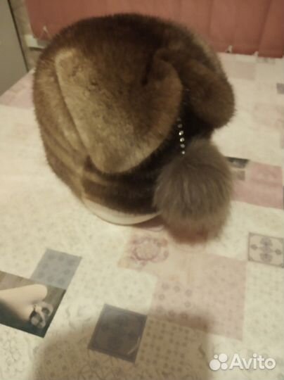 Шапка норковая, новая, 56р