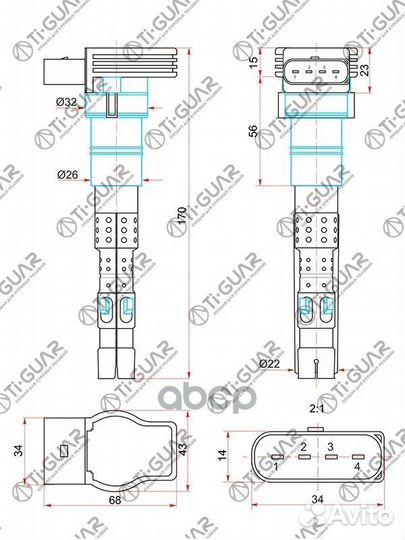 Катушка зажигания TG-06C905115L* tiguar VAG A4