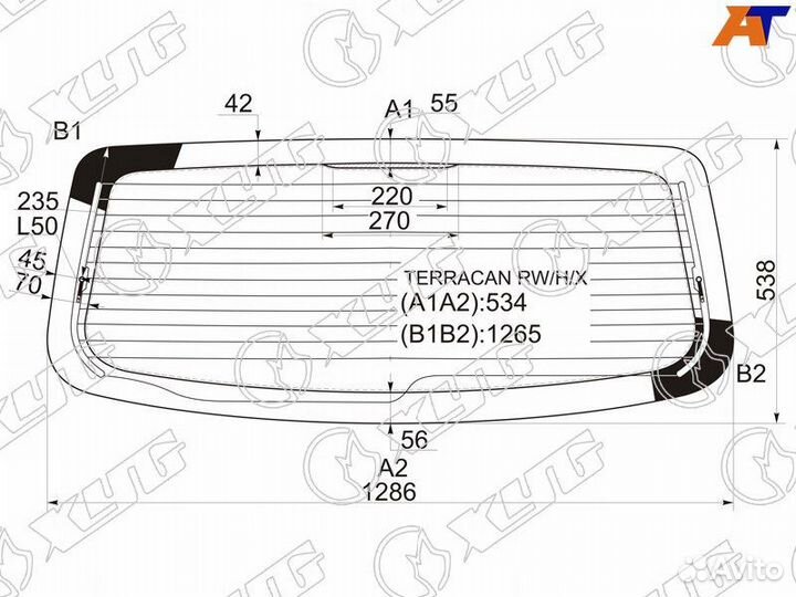 Лобовое стекло на Hyundai Terracan 01-07г