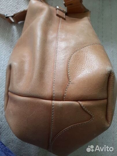 Сумка натуральная кожа бежевая