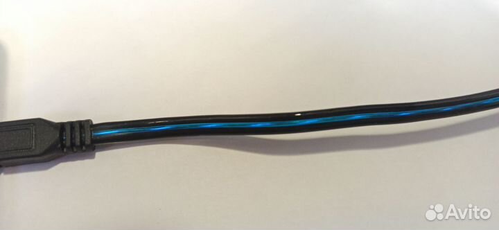 Кабель microusb 1 м, черный, анимированная индикац