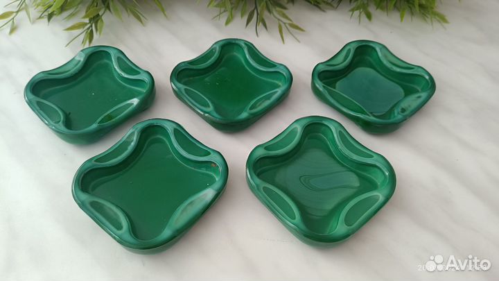 Пепельница малахитовое стекло Багемия