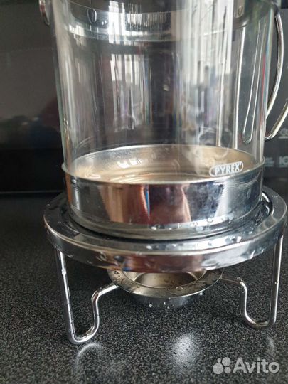 Чайник заварочный стеклянный с подставкой