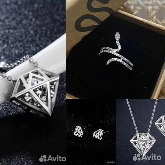 Бижутерия серьги, кольцо, колье, браслет