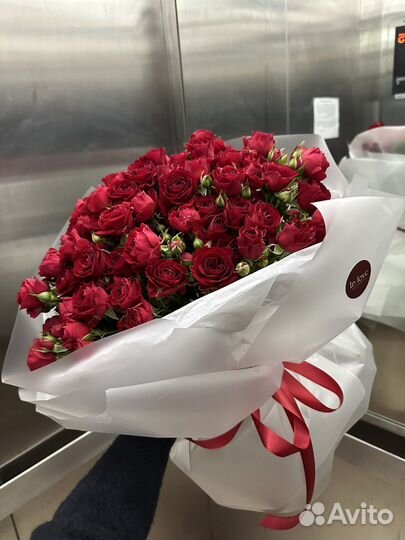 Кустовые пионовидные розы Букеты Цветы