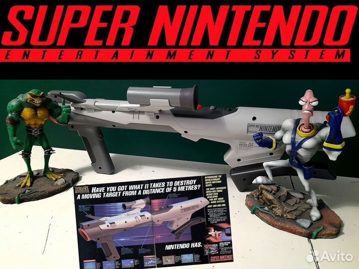 Nintendo Scope snes pal + cartridges Battleclash
