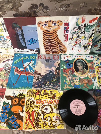 Виниловые пластинки детские, сказки