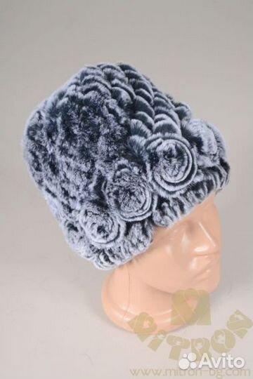 Шапка вязаная из меха