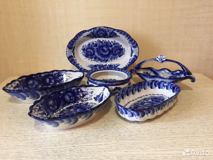 Гжель салатники, конфетницы. Авторские