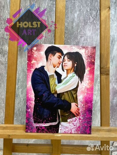 Портрет по фото на холсте