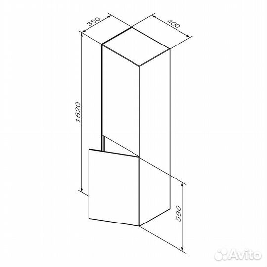 Шкаф-пенал для ванной 40 AM.PM Inspire 2.0 M50achx