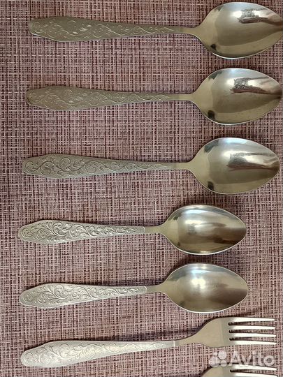 Ложки, вилки, ножи СССР - нержавейка и деревянные