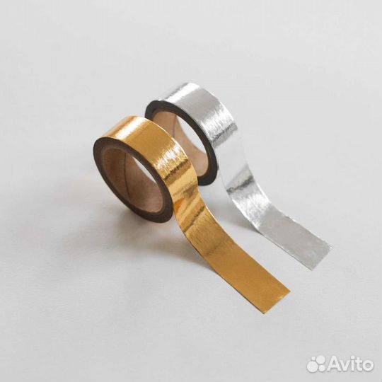 Декоративный бумажный скотч золото, серебро