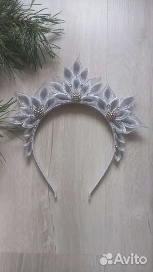 Ободок Корона Диадема Снежинка Льдинка