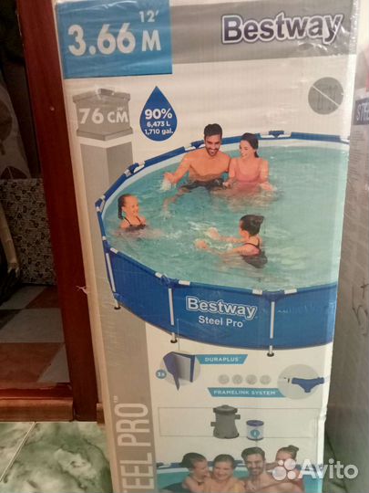 Каркасный бассейн bestway 366х76 с фильтром новый