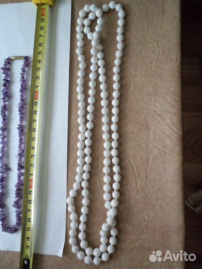 Бусы натуральные камни агат аметист