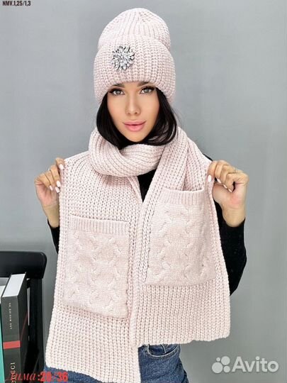 Шапка на флисе и шарф