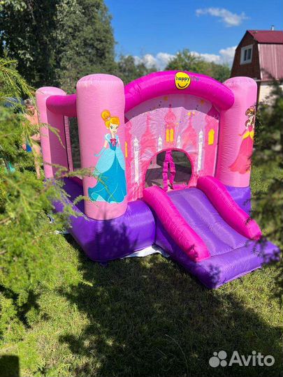 Детский надувной батут с горкой