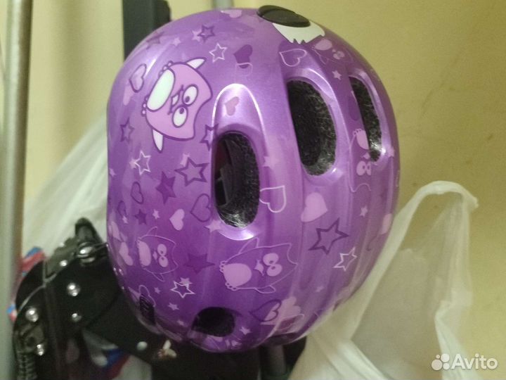 Самокат детский трехколесный бу+Шлем Abus Smile