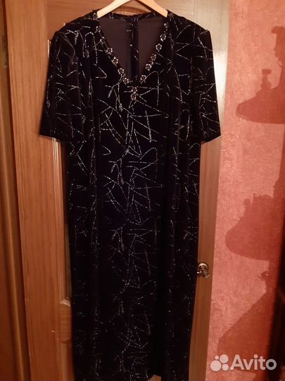 Платье праздничное бархат с люрексом 62-64 размер