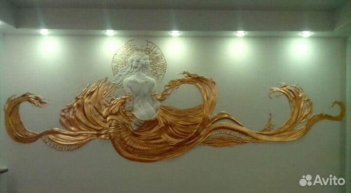 Роспись стен, барельеф горельеф гипс лепка