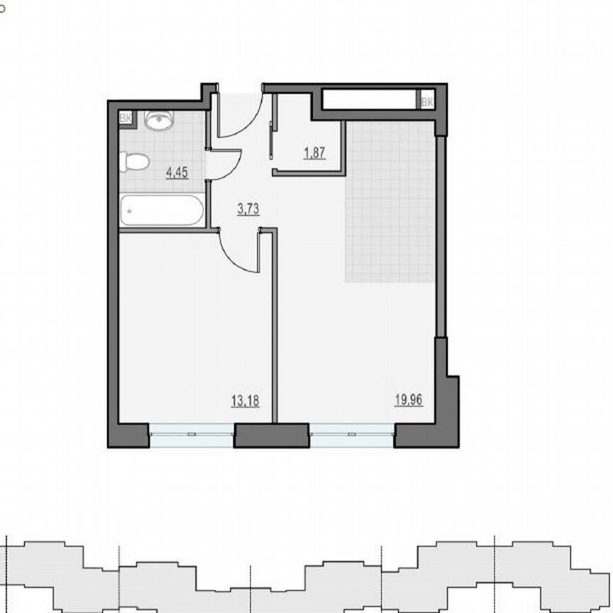 1-к. квартира, 43,2 м², 14/28 эт.