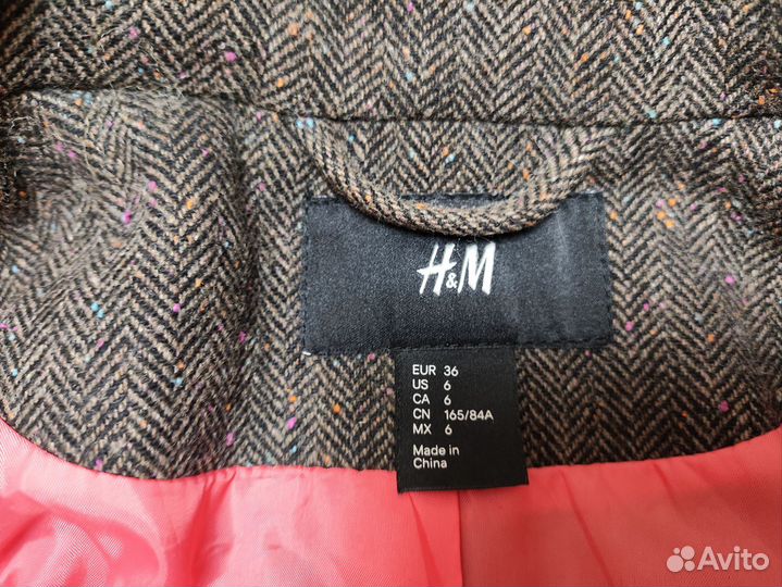 H&M Пальто женское S шерсть