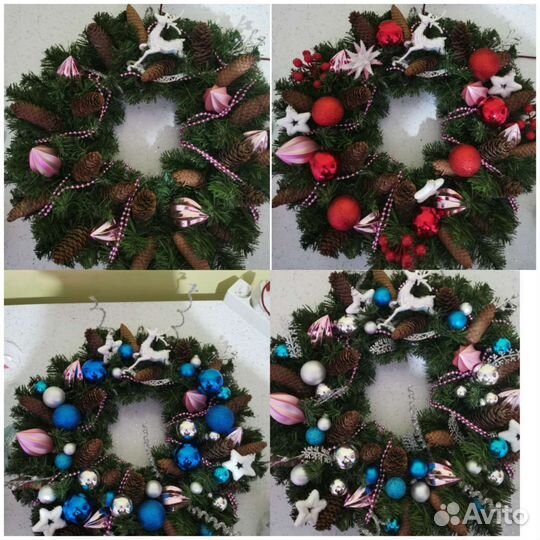 Новогодний венок ручной работы