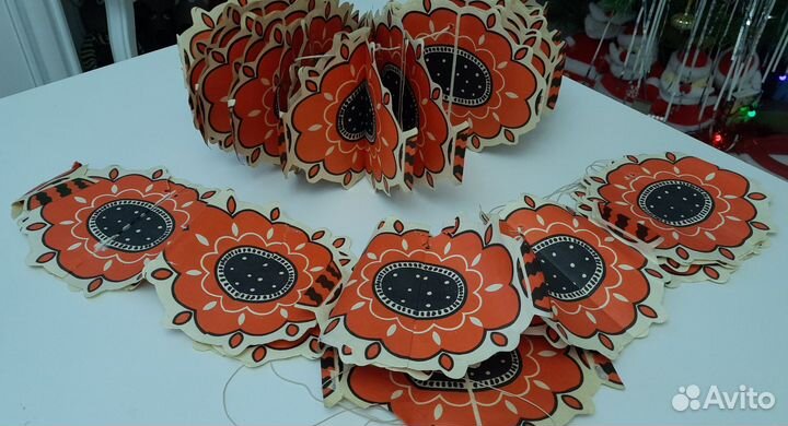 Бумажная гирлянда СССР новогодняя 