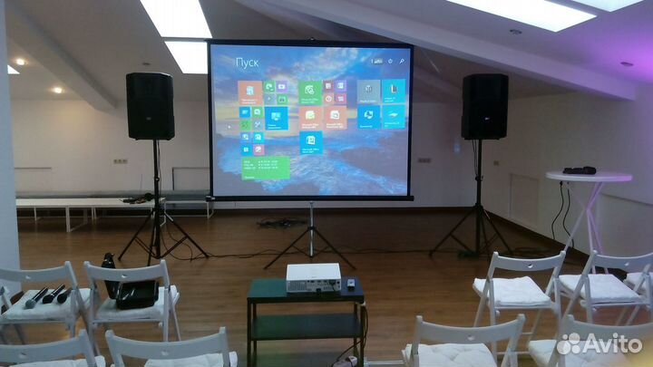 Аренда проектора, экрана, презентера, звука
