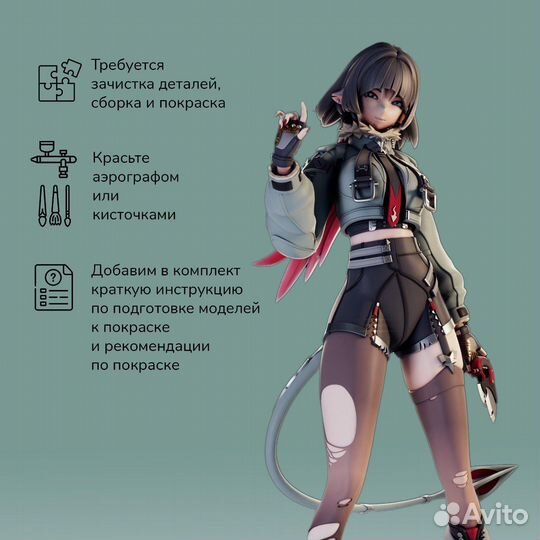 Фигурка для покраски Jane Doe Zenless Zone Zero