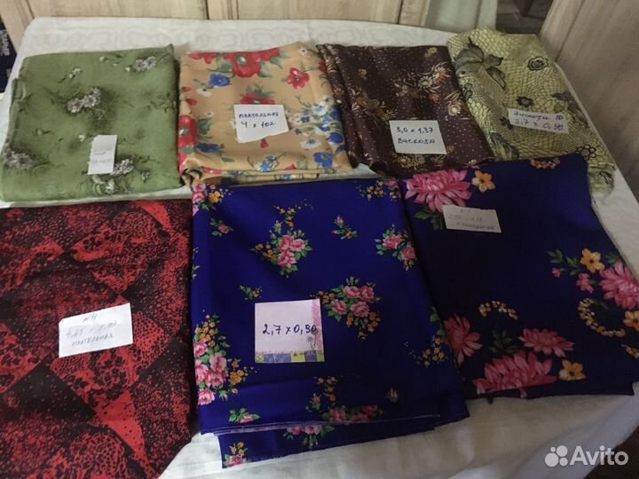 Отрезы ткани времен СССР фланель,штапель,ситец