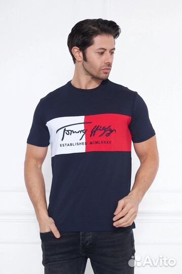 Футболка tommy 3 цвета размеры от S до 2xl