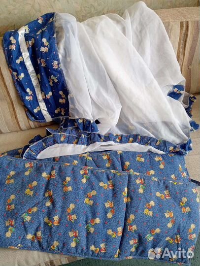 Балдахин и мягкие бортики для детской кроватки