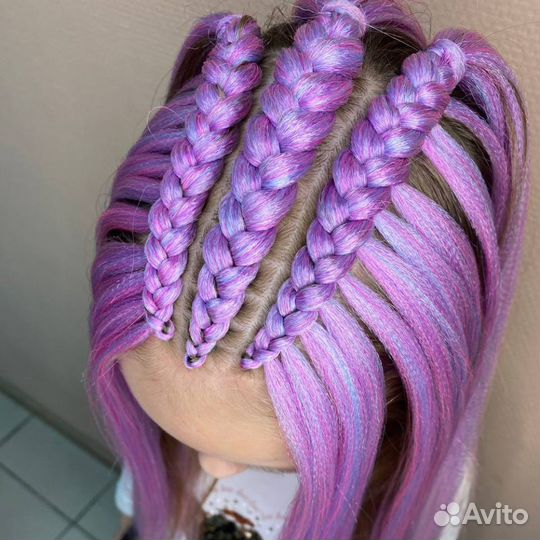 Афрокосы, косы с канекалоном детям