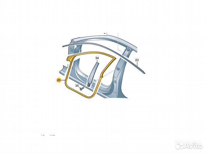 Уплотнитель передний левого проема двери Audi A5