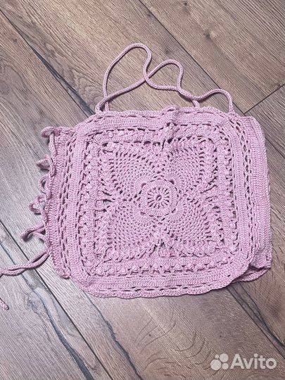 Топ вязаный handmade XS