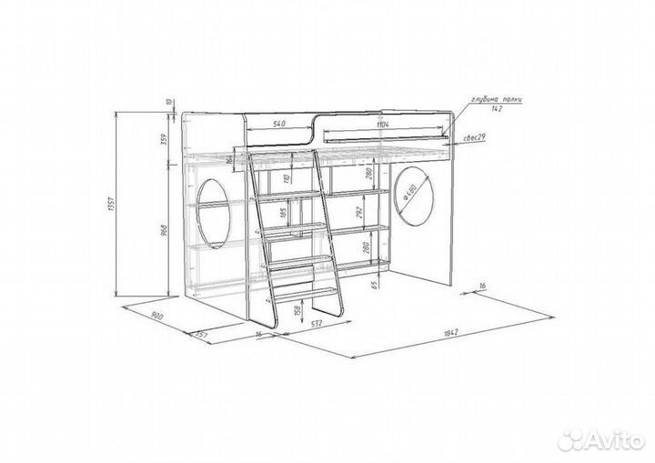 Кровать чердак