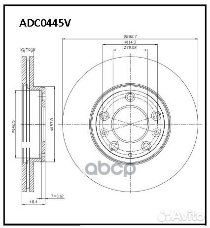 Диск тормозной передний Mazda 6 1.8-2.3/2.0Di 02