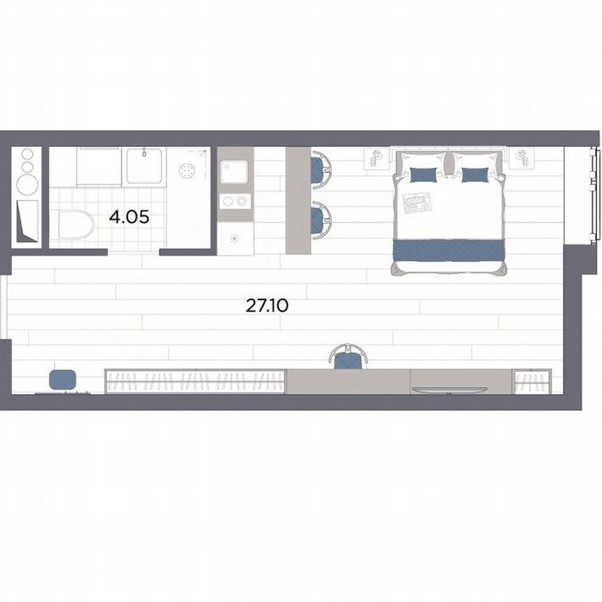 Апартаменты-студия, 31,2 м², 11/14 эт.