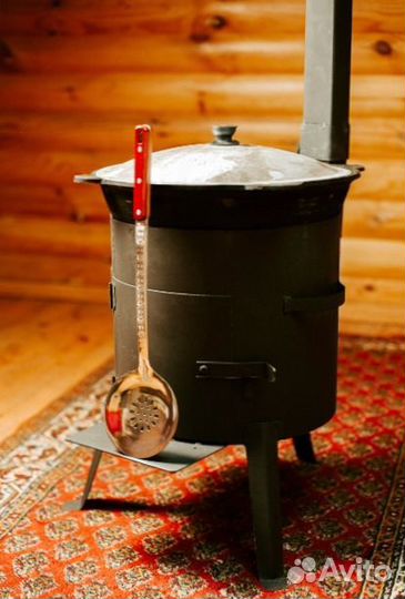 Казан чугунный 16 литров + печь + шумовка + набор