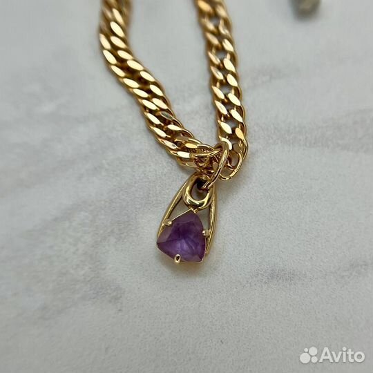 Золотая подвеска с александритом 585 золото