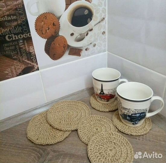 Набор подставок под из джута
