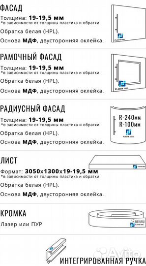 Кухонные фасады акрил-пластик 0547 gls