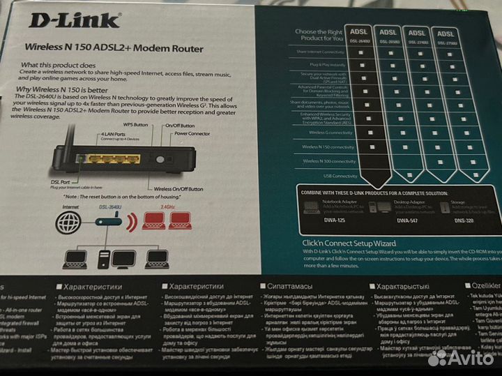 Роутер wifi D-link Wireless 150 adsl2