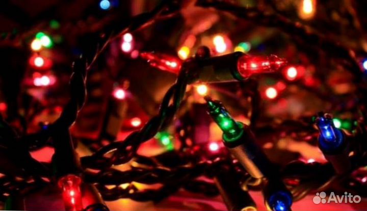 Новогоднее оформление. Установка. Елочная гирлянда