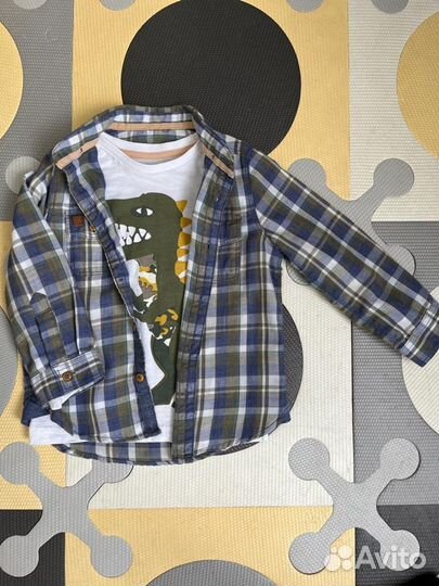 Рубашка и лонгслив mothercare р.98