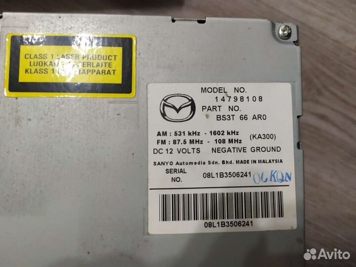 Штатная магнитола mazda 3 bk + акустика