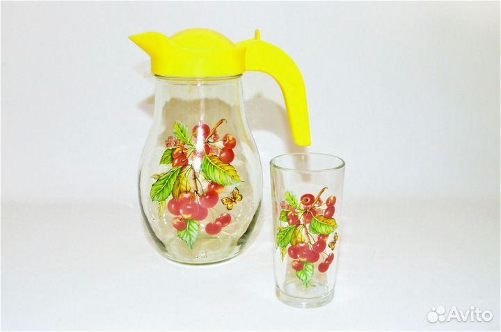 Набор для воды/Кувшин 1,5л+6стаканов/вишня на ветк